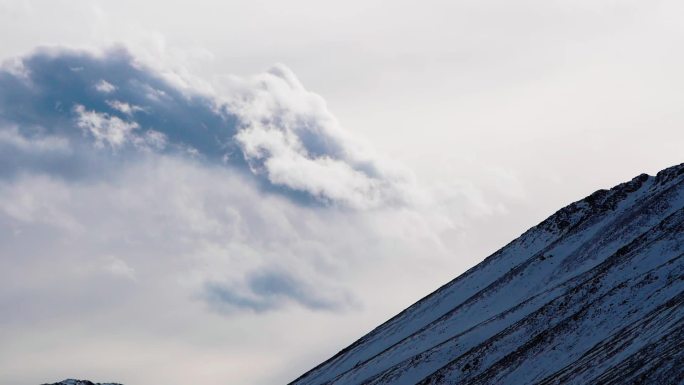 四川高原甘孜雪山神山天空白云大气延时