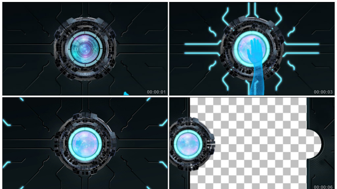 科幻开门动画（带通道）