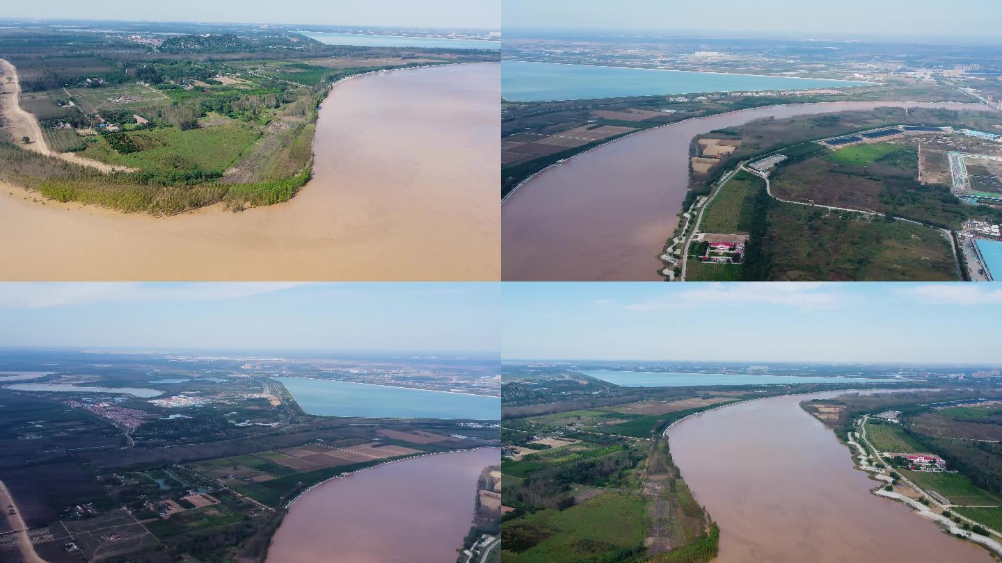 【4K】航拍济南黄河泺口秋汛北跨先行区