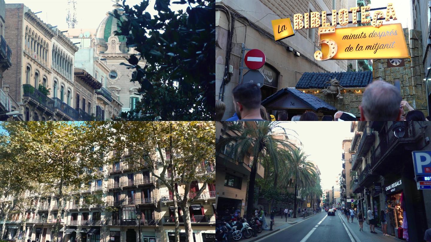 西班牙巴塞罗那 巴塞罗那城市街景旅拍