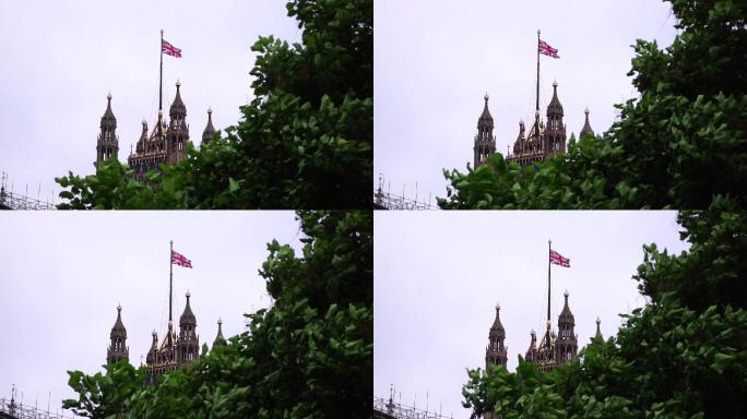 伦敦议会大厦威斯敏斯特宫的国旗。
