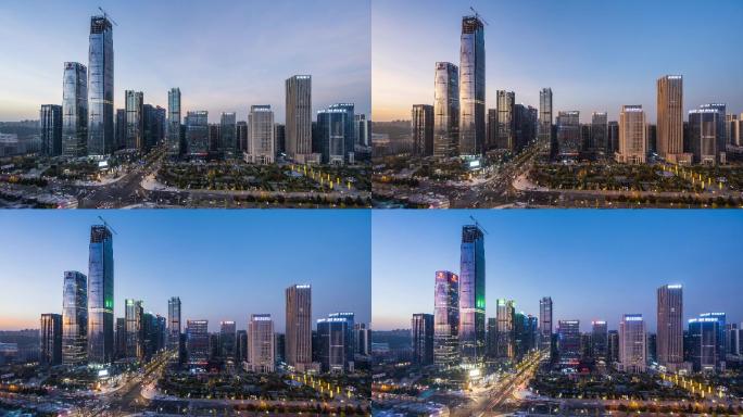 4K中国贵州贵阳观山湖区金融城延时摄影