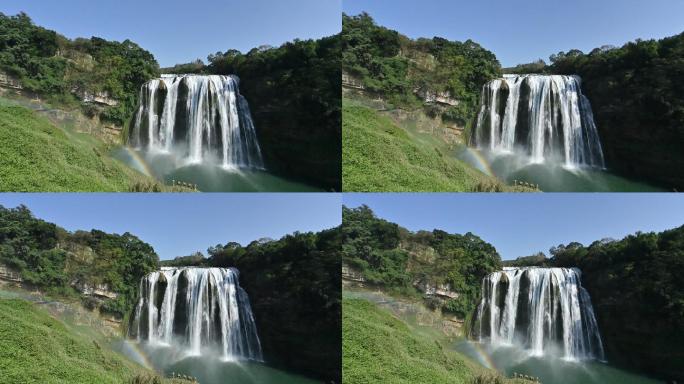 贵州安顺黄果树大瀑布旅游景区的实时拍摄