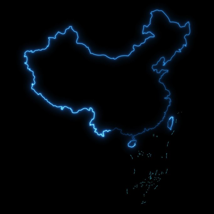 【透明通道】中国地图勾线-01