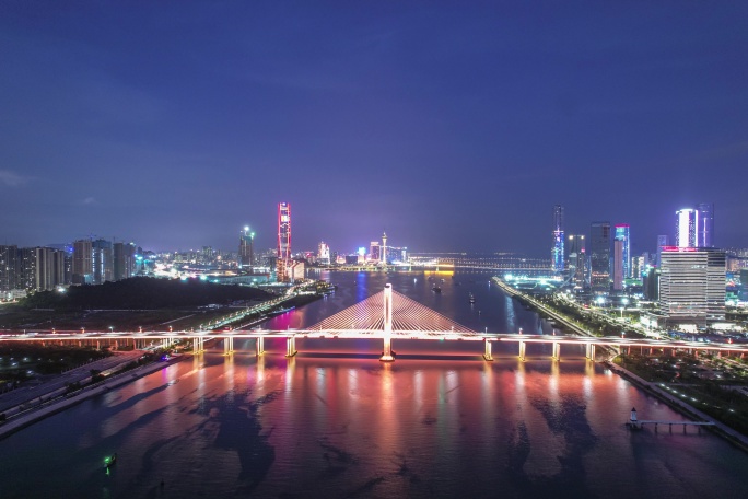 「5.4k版权素材库」珠海横琴航拍夜景2