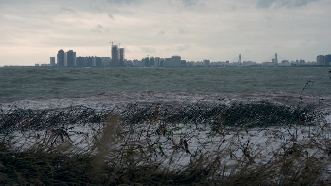 海口湾台风天-慢镜头