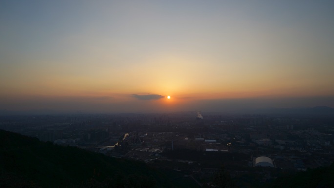 城市日落