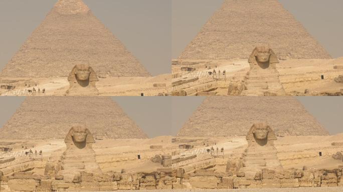 埃及开罗吉萨的狮身人面像和大金字塔