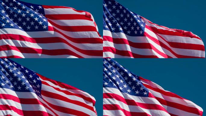美国国旗缓缓飘扬usa视频素材飘扬