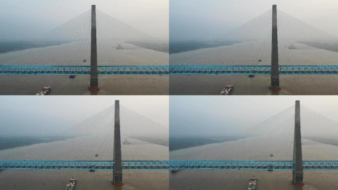 安庆长江铁路大桥航拍