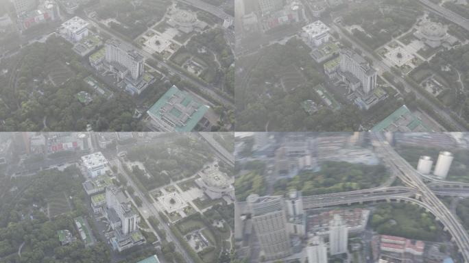 4K-Log-航拍上海市人民政府人民广场