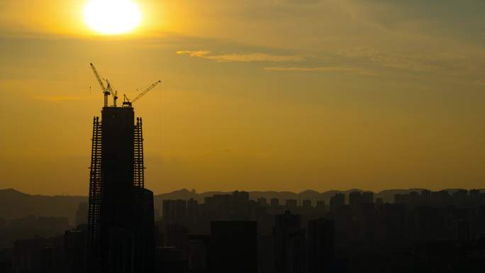直辖市重庆（重庆建设）日落黄昏