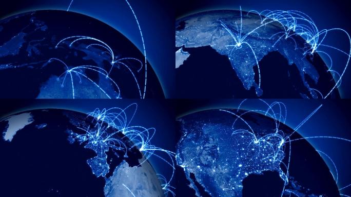 世界网络环路中国地图科技区位全国全球辐射
