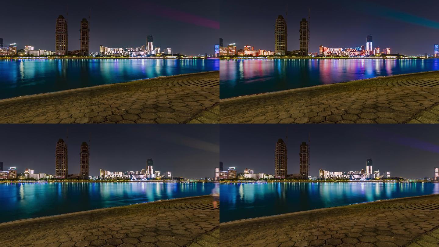 夜景江滩龙王庙延时