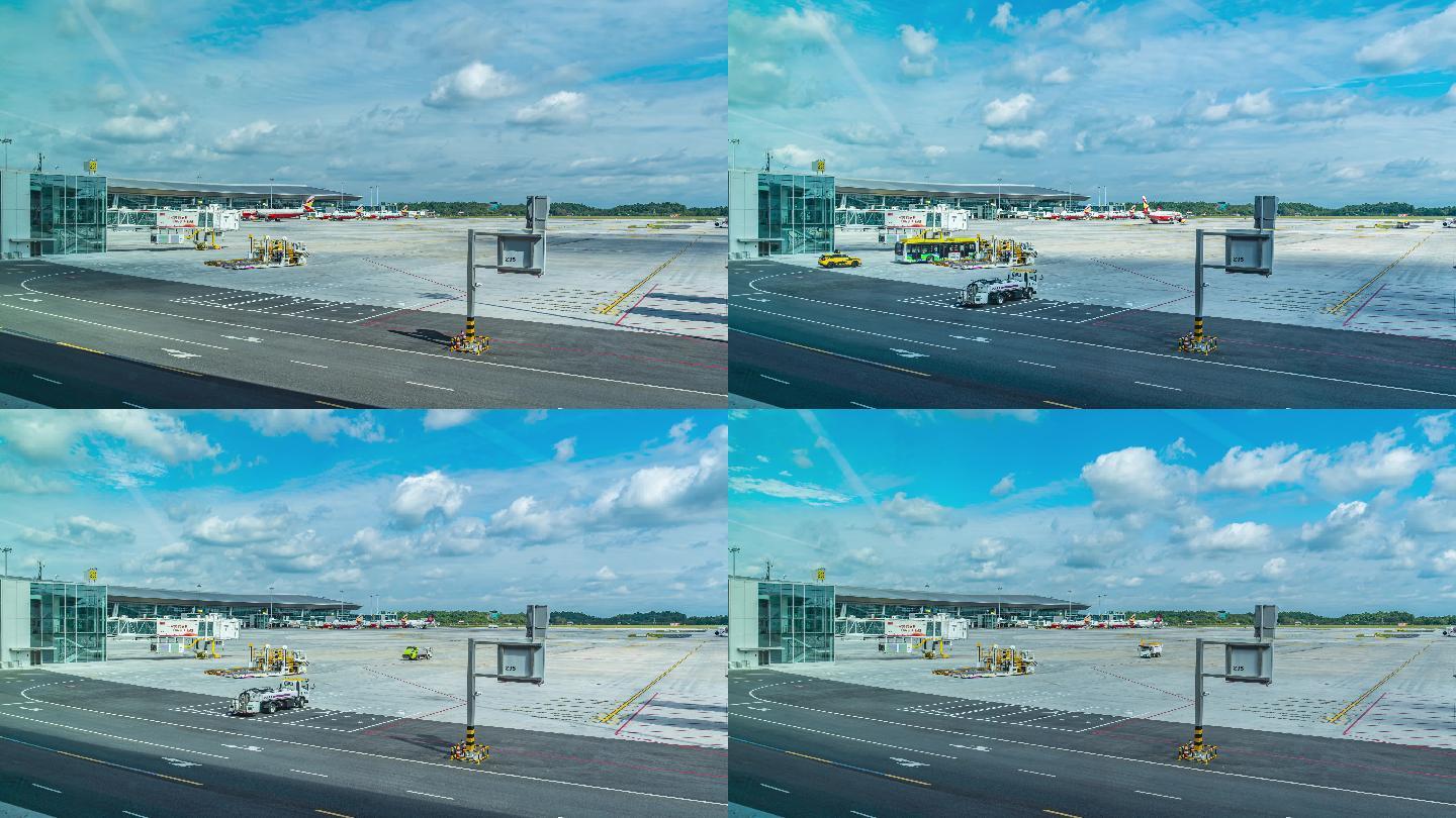 成都天府国际机场停机坪延时摄影4K