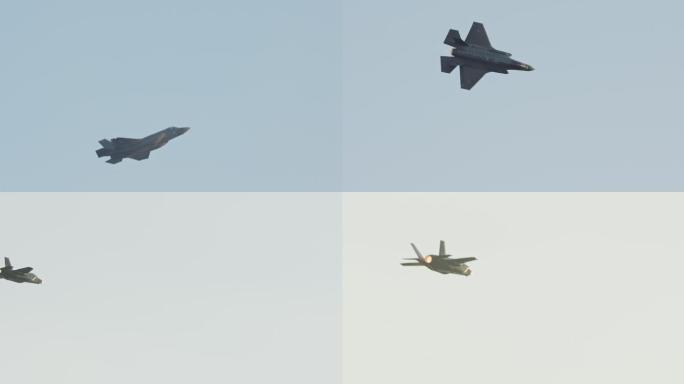 F-35隐形战斗机执行高速战斗机动