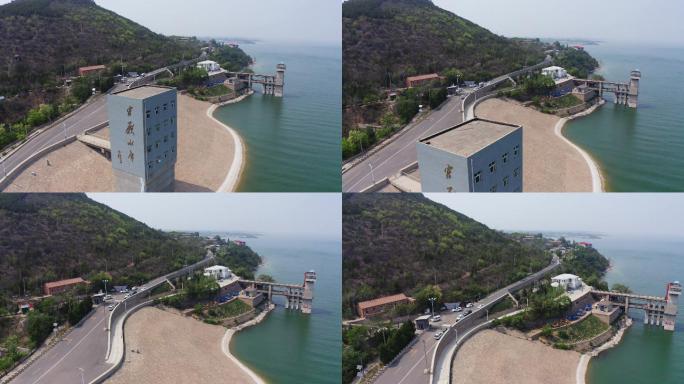 官厅水库-周边建筑、公路、大山航拍