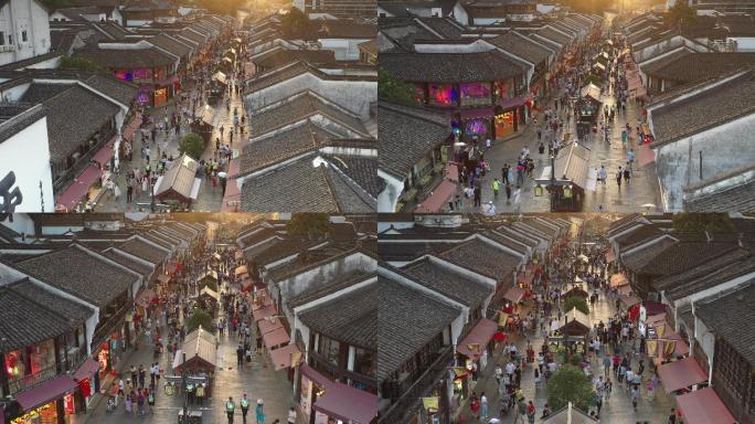 2021年国庆杭州河坊街航拍实景镜头2