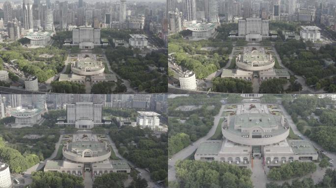 4K原素材-航拍上海博物馆