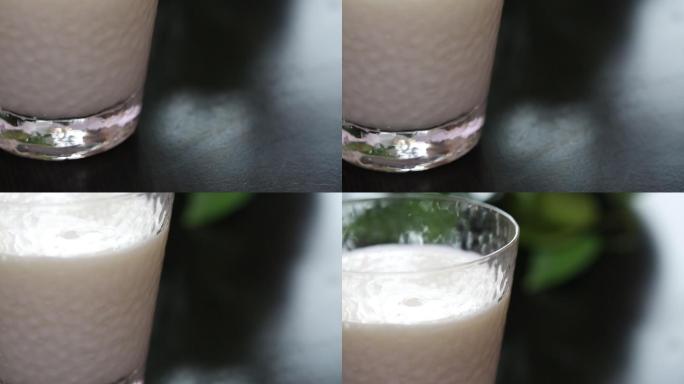 玻璃杯装一杯牛奶 (5)