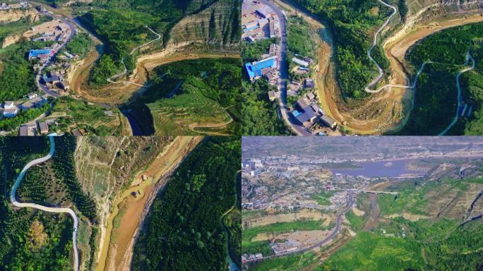 黄河古道黄河旅游佳县湿地岸边陕北河谷河川