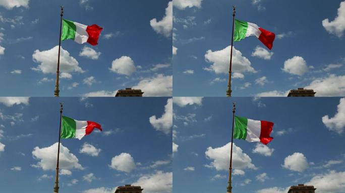 纪念碑上的意大利国旗