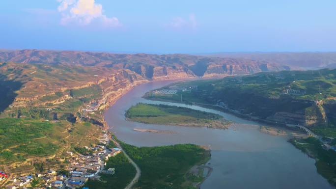 黄河河谷旅游佳县峡谷晋陕大峡谷葭芦河