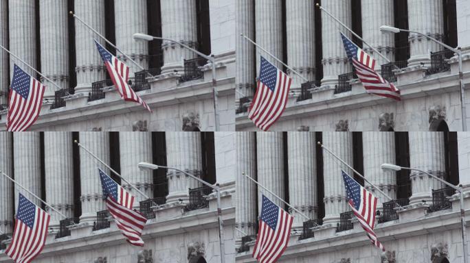 纽约证券交易所上方的旗帜。