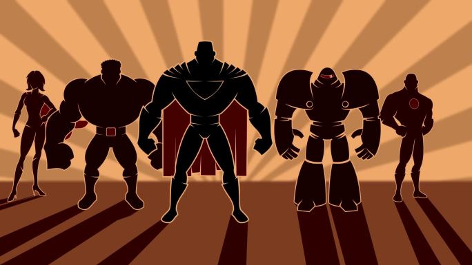 超级英雄队力量卡通运动图像