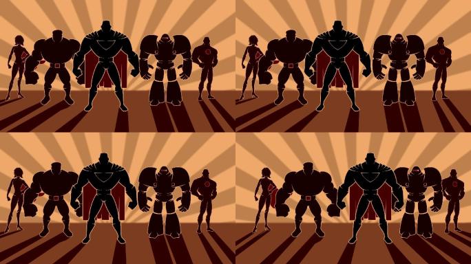 超级英雄队力量卡通运动图像