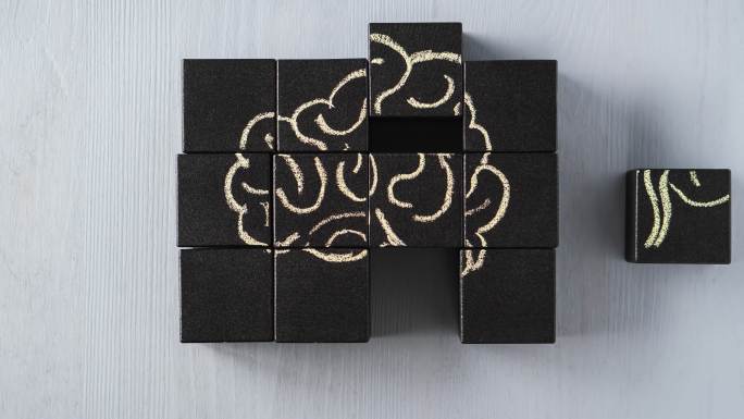 木块连接抽象人脑想法