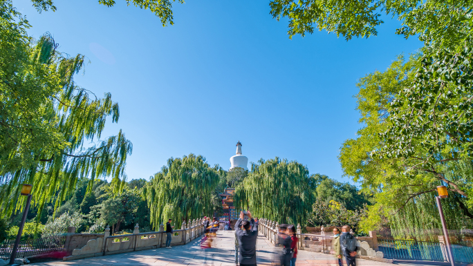 北海公园 皇家园林 白塔 延时