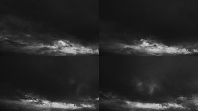 【HD天空】黑白云空压抑氛围云层魔幻意境
