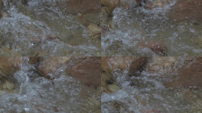 升格拍摄溪流山泉水