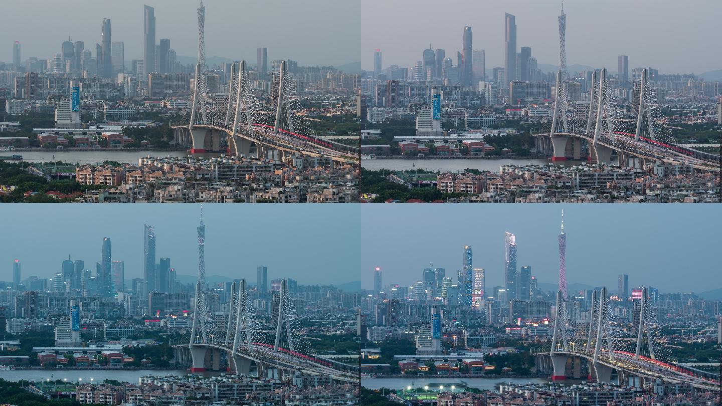 【4K超清】广州洛溪大桥与珠江新城CBD