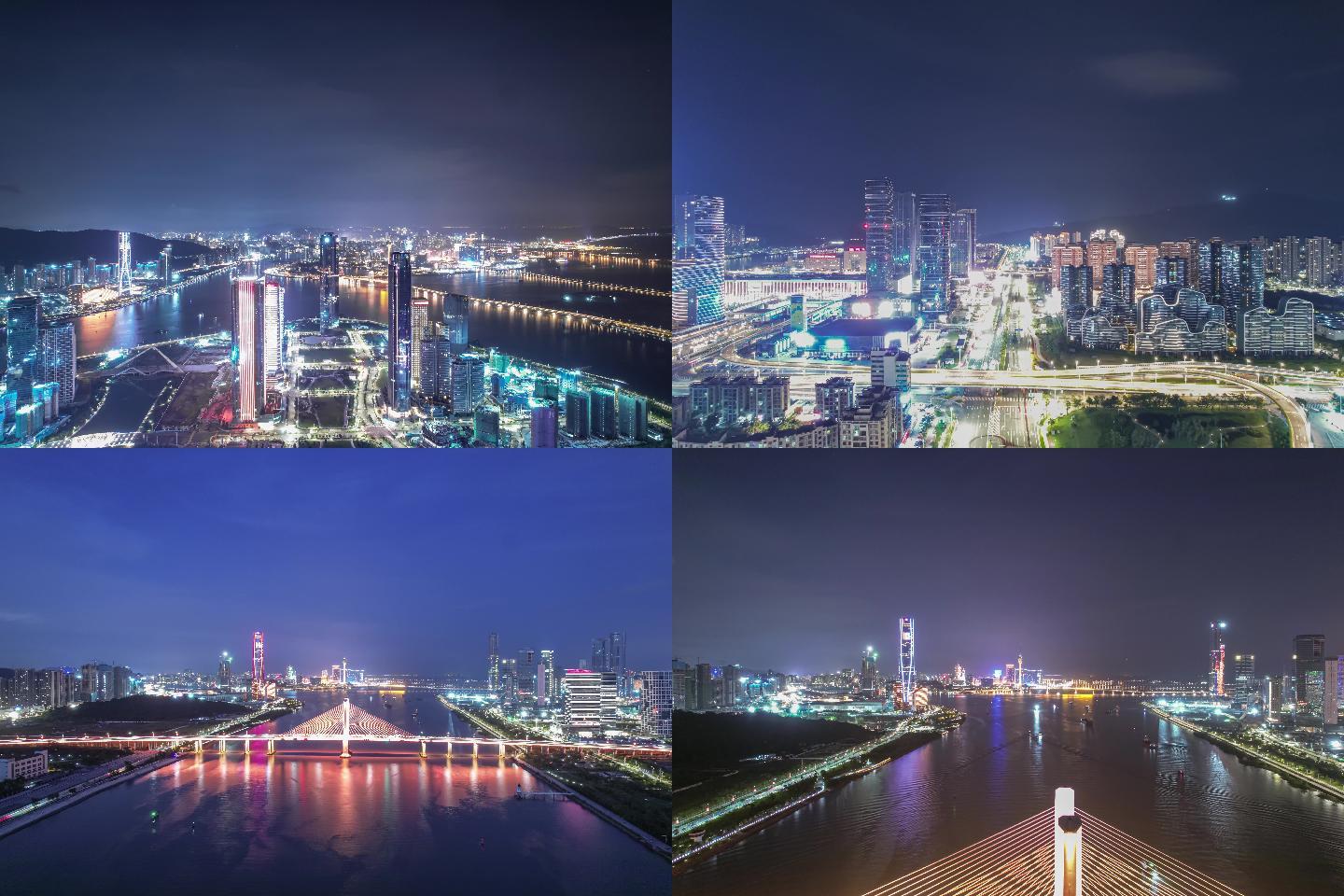 「5.4k版权素材」珠海横琴夜景航拍合集