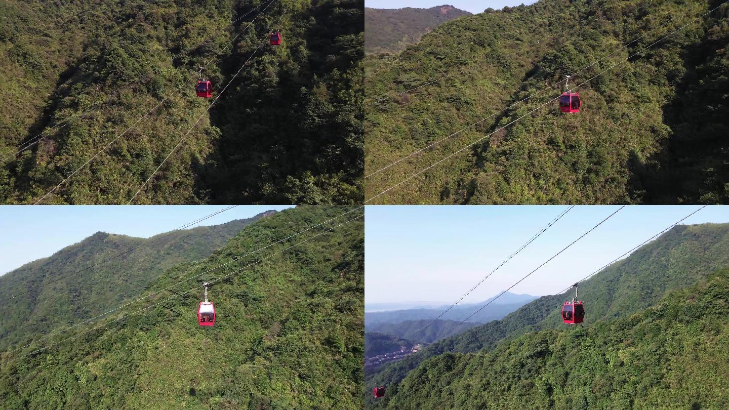 纜車索道航拍風景葛仙山