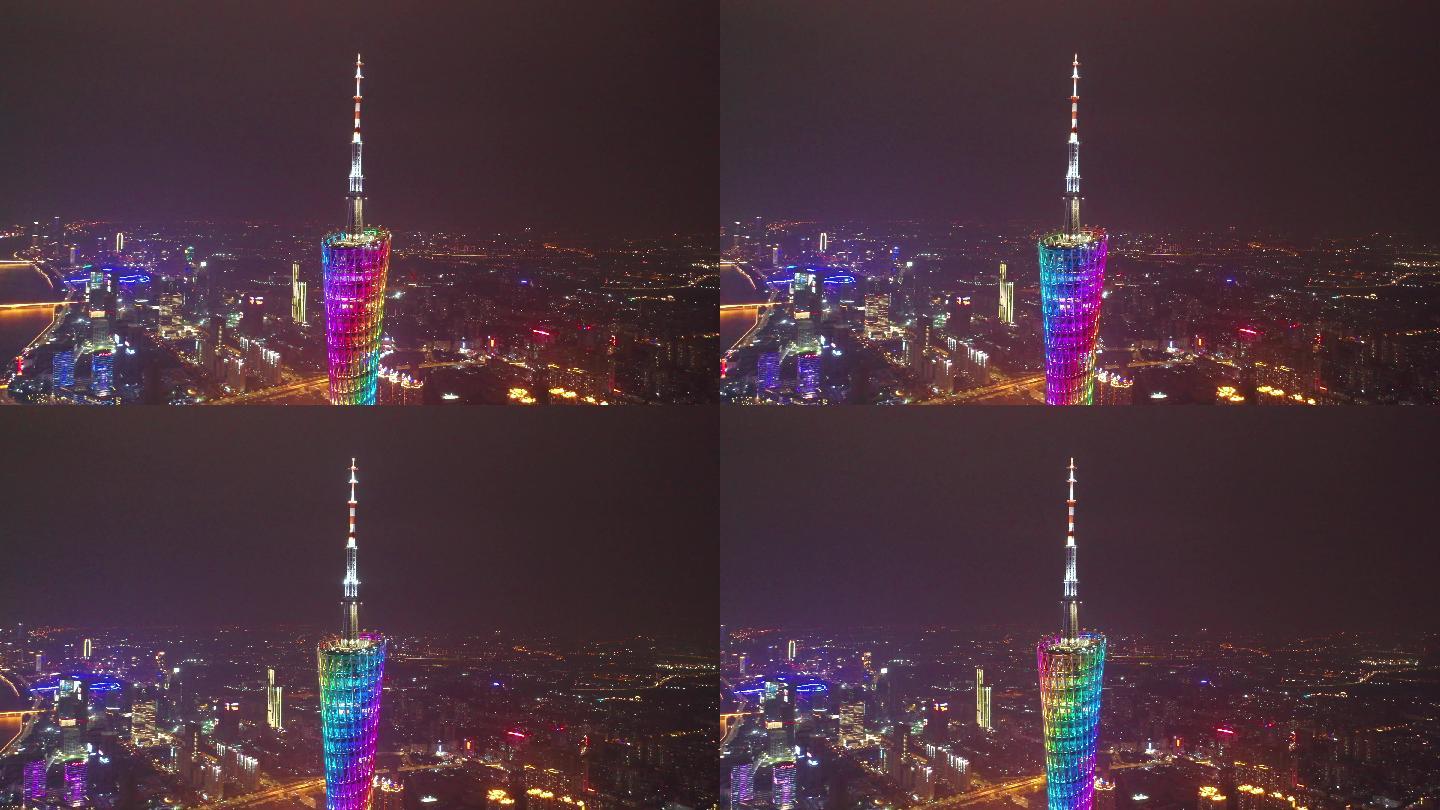 【4K原创】航拍环绕广州塔夜景