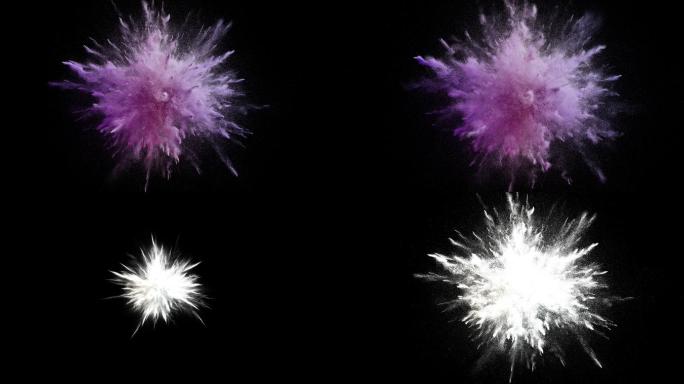 彩色烟雾粉尘爆炸特效动画合成元素光效