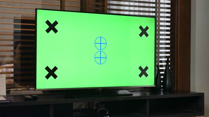 绿色屏幕电视机家庭生活创意绿色