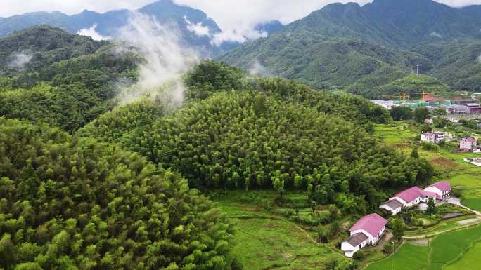 航拍武功山村庄