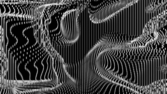 【4K时尚背景】黑白炫酷抽象流动空间图形