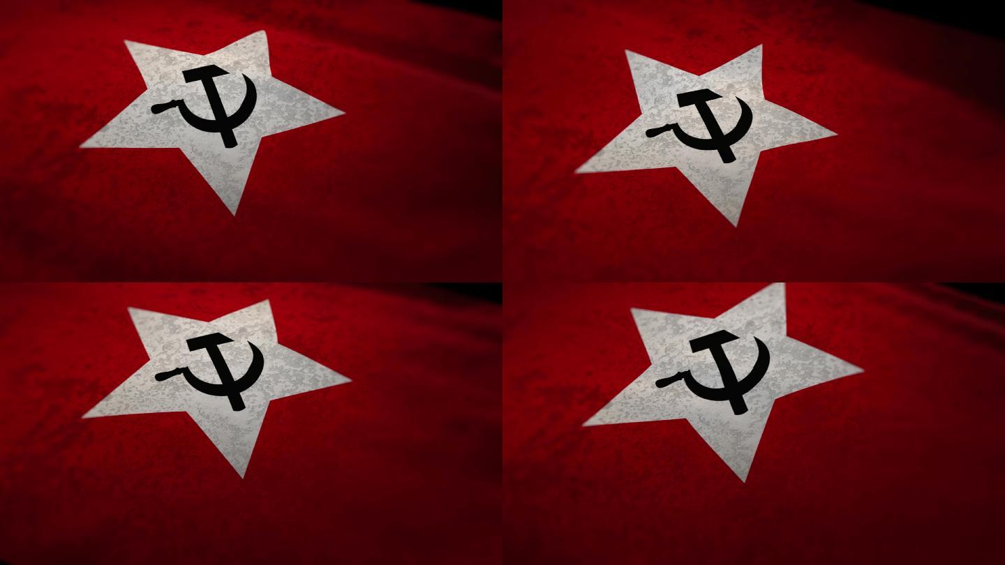 【原创】4K工农红军旗帜特写