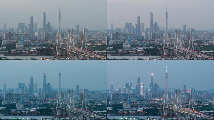 【4K超清】广州洛溪大桥日落延时摄影