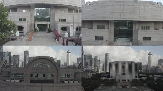 4K原素材-航拍上海博物馆