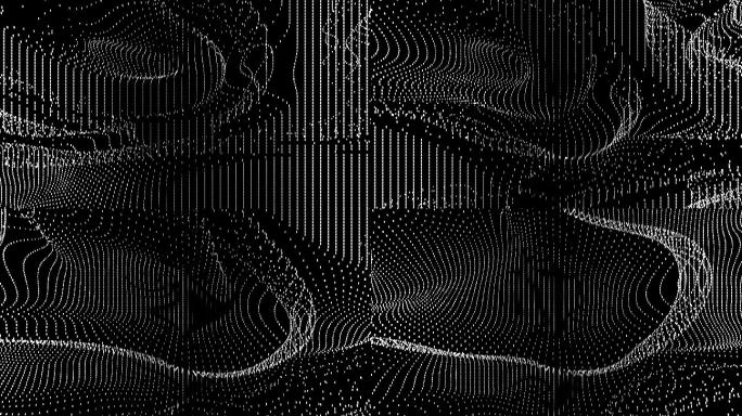 【4K时尚背景】黑白抽象扭动图形炫酷曲线