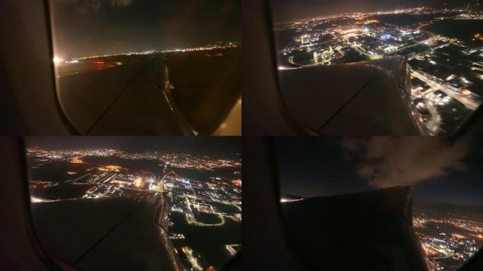 夜间在机场的飞机
