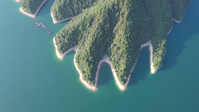 4k浙江衢州湖泊海岛风光航拍