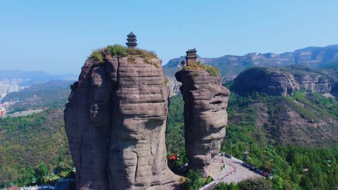 [4K]航拍素材.承德双塔山景区