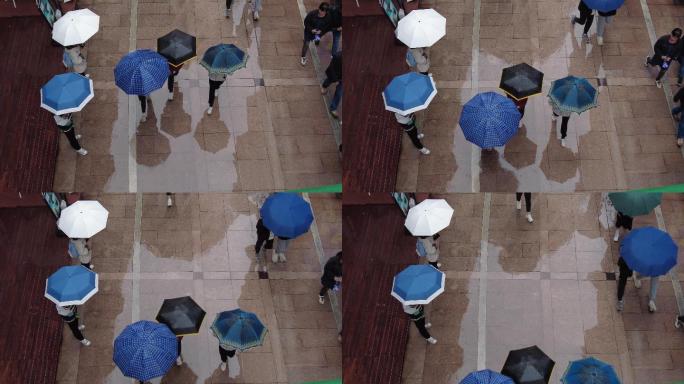 雨天街道雨天街景雨天撑伞雨天人群